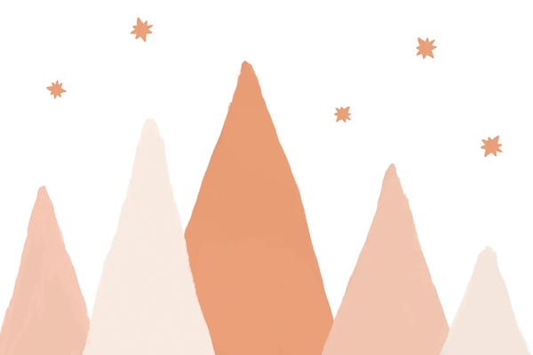 Minimalist Christmas Decor: Blush Mountains by Orara Studio