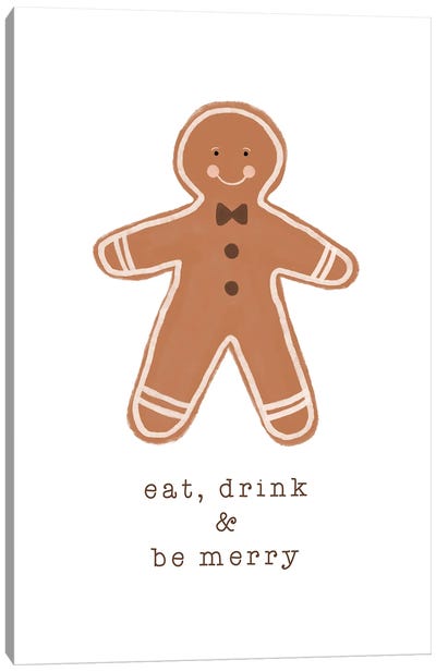 Eat Drink & Be Merry Canvas Art Print - Minimalist Kitchen Art