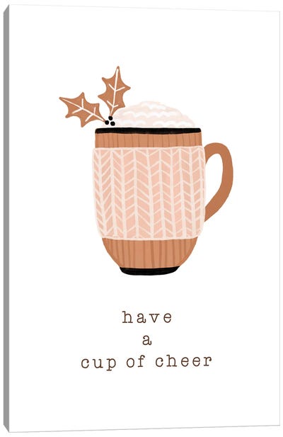 Have A Cup Of Cheer Canvas Art Print - Minimalist Kitchen Art