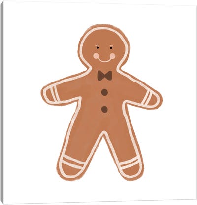 Gingerbread Man Canvas Art Print - Minimalist Kitchen Art