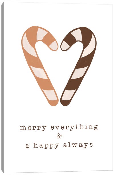 Merry Everything & A Happy Always Canvas Art Print - Minimalist Kitchen Art
