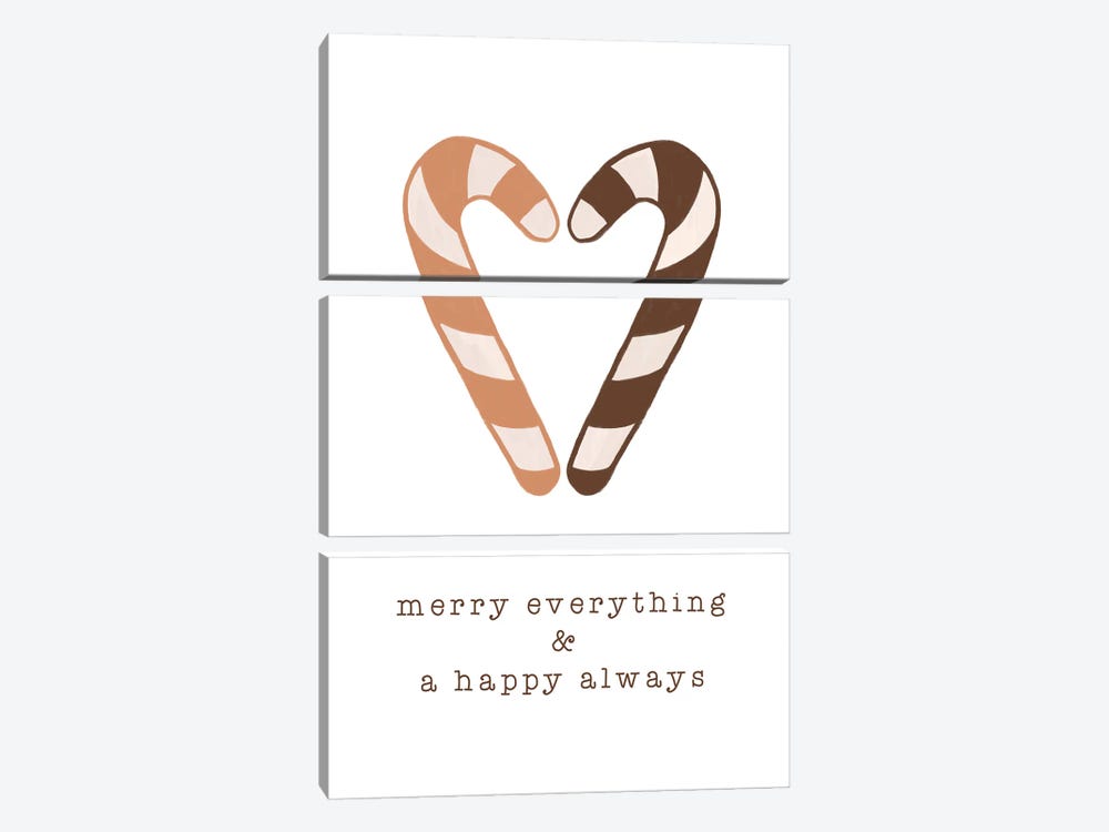 Merry Everything & A Happy Always by Orara Studio 3-piece Canvas Print