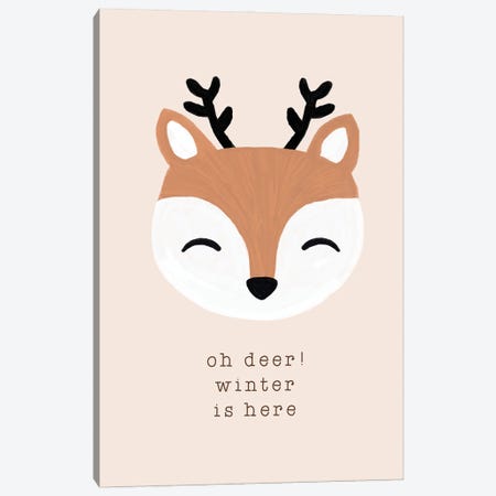Oh Deer Winter Is Here Canvas Print #ORA372} by Orara Studio Canvas Print