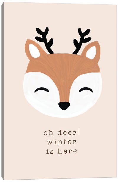 Oh Deer Winter Is Here Canvas Art Print - Orara Studio