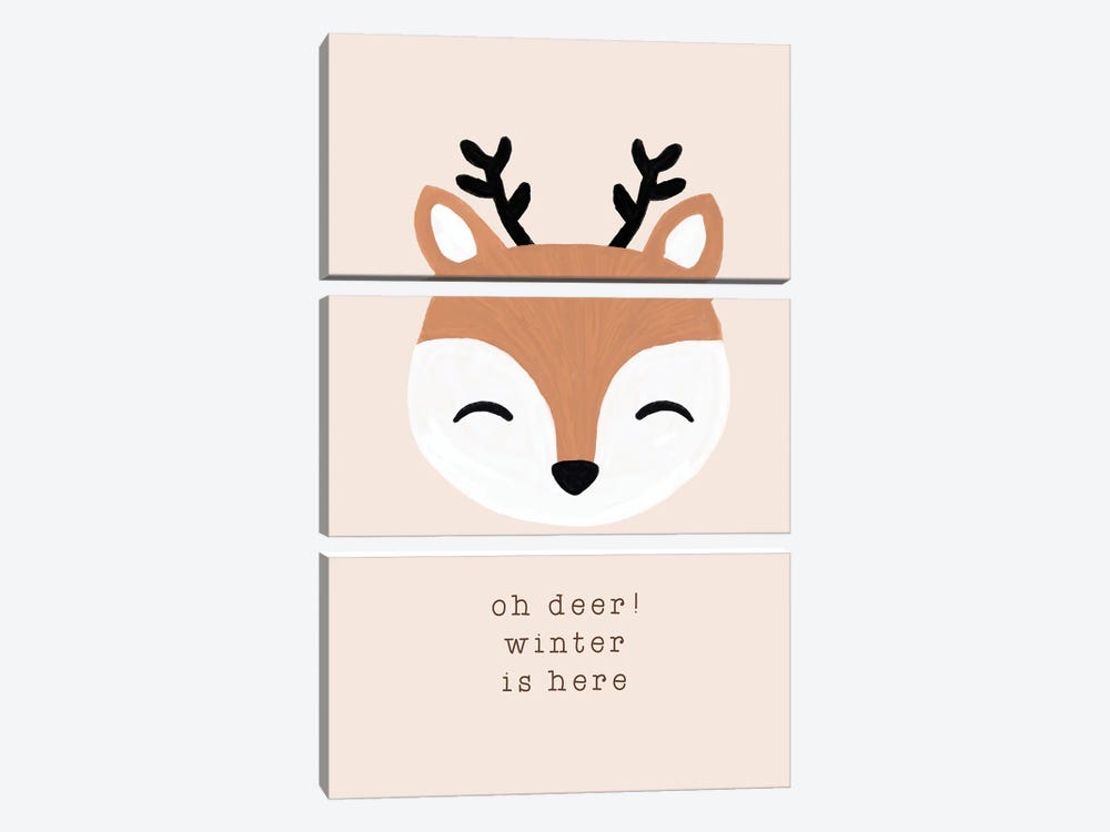 Oh Deer Winter Is Here by Orara Studio 3-piece Art Print