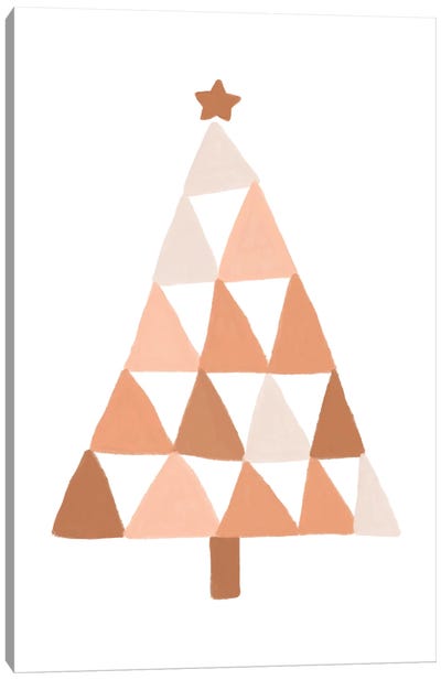 Pastel Christmas Tree Canvas Art Print - Orara Studio