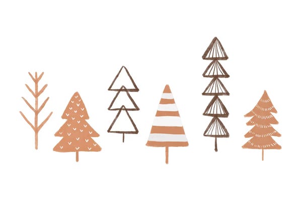 Minimalist Christmas Decor: Winter Trees Illustration by Orara Studio