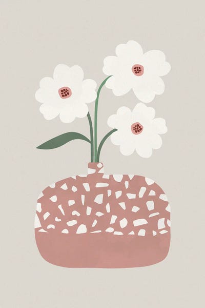 Terrazzo & Flowers by Orara Studio canvas print