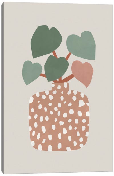 Terrazzo & Heart Plant Canvas Art Print - Orara Studio