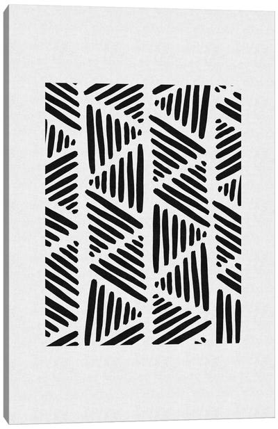 B&W Abstract I Canvas Art Print - Linear Abstract Art