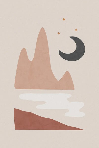 Landscape & Moon by Orara Studio framed canvas print