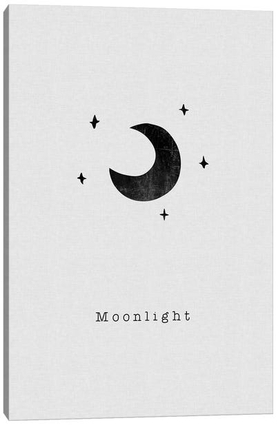 Quote Set - Moonlight Canvas Art Print - Crescent Moon Art