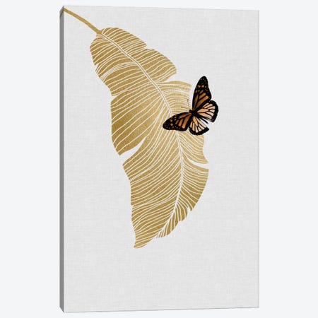 Butterfly & Palm Canvas Print #ORA40} by Orara Studio Canvas Art Print