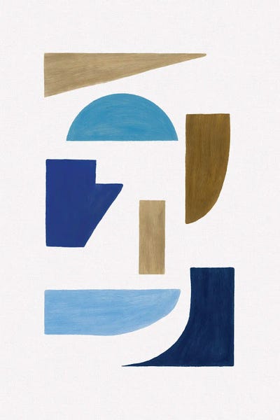Orara Studio: Blue And Brown Geometric II by Orara Studio