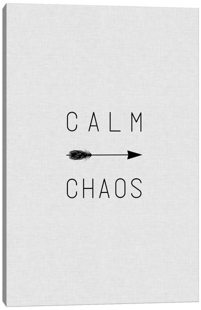 Calm Chaos Arrow Canvas Art Print - Minimalist Quotes