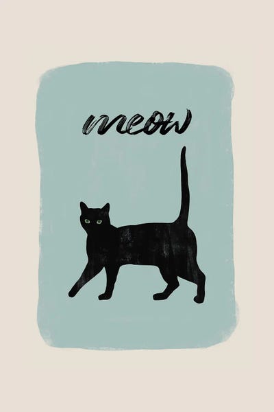 Cat Quote - Meow by Orara Studio framed canvas print