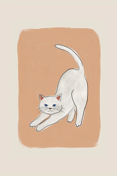 White Cat by Orara Studio framed canvas print