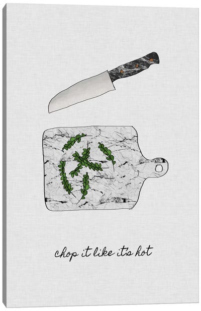 Chop It Like It's Hot Canvas Art Print - Minimalist Kitchen Art