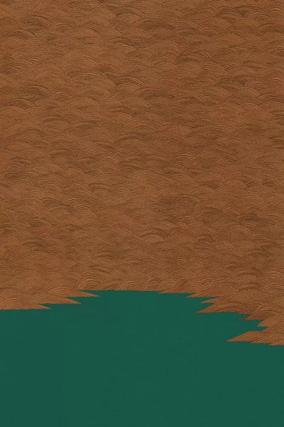 Copper & Green Abstract by Orara Studio framed canvas print