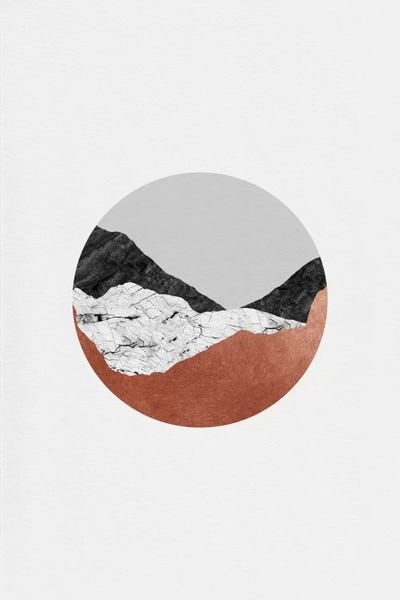 Circular Abstract: Copper Geometric III by Orara Studio