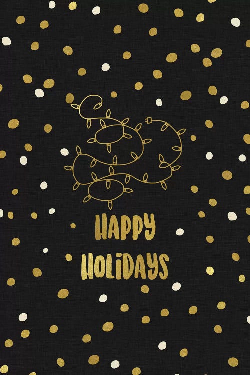 Happy Holidays Gold by Orara Studio wall art