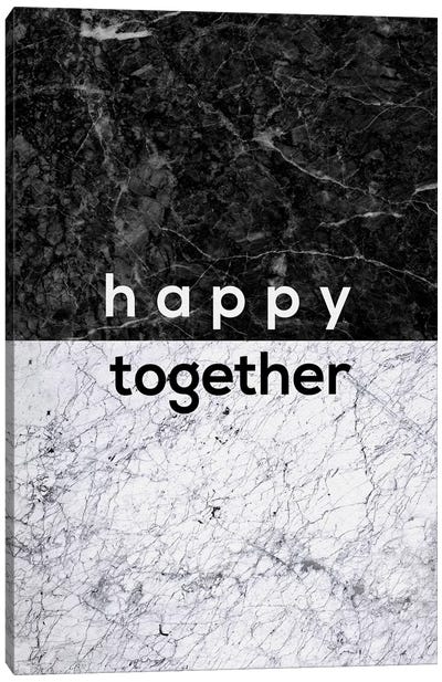 Happy Together B&W Canvas Art Print - Friendship Art