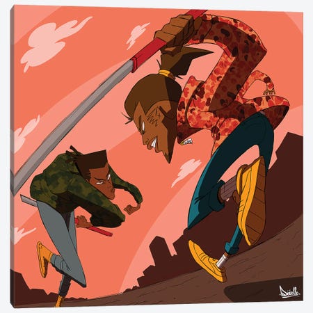 League Of Samurai Canvas Print #ORD21} by Jordan Best Canvas Wall Art