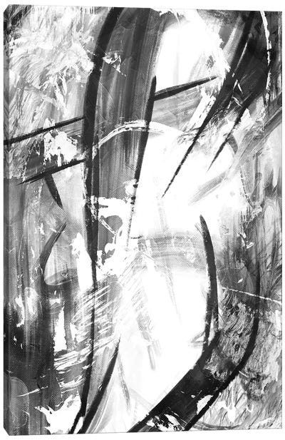 Sting Canvas Art Print - Black & White Abstract Art