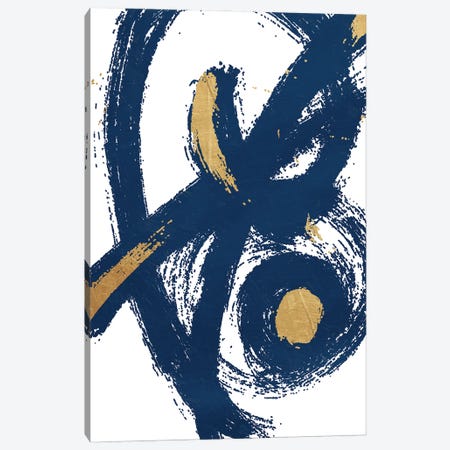 Jaidens Swirl Blue Canvas Print #ORE44} by On Rei Canvas Art
