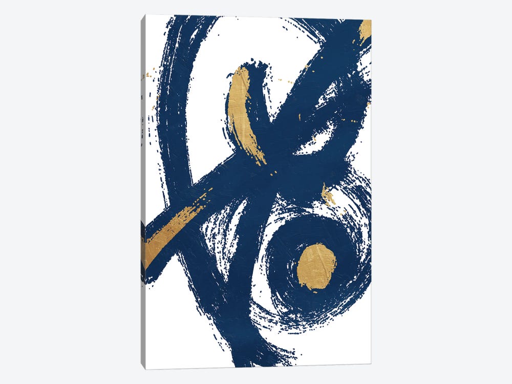 Jaidens Swirl Blue by On Rei 1-piece Canvas Wall Art