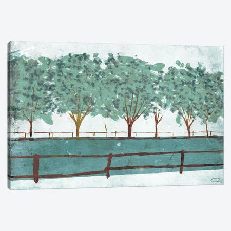 Trees and Fences Canvas Print #ORE6} by On Rei Art Print