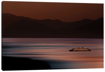 Ship on Surreal Ocean Canvas Art Print - David Orias