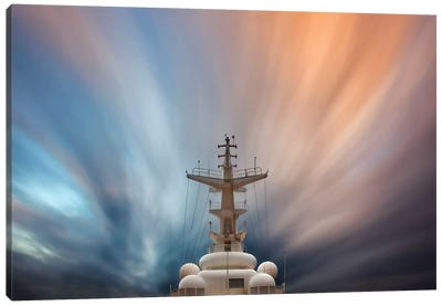 Streaming Clouds and Ship Canvas Art Print - David Orias