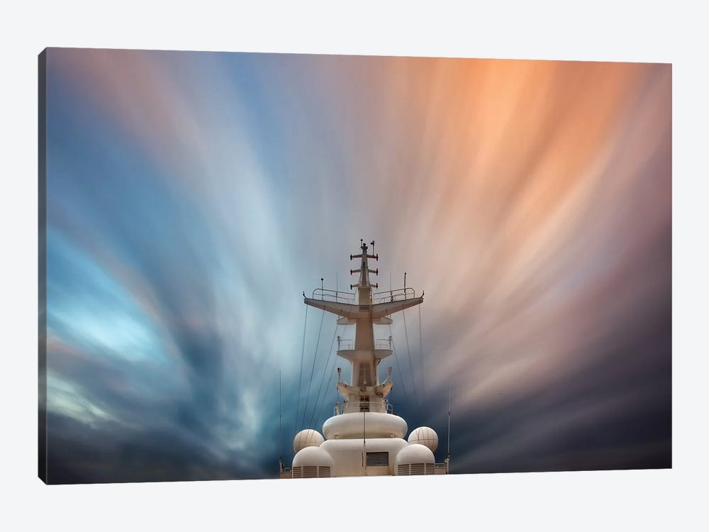 Streaming Clouds and Ship by David Orias 1-piece Canvas Art Print