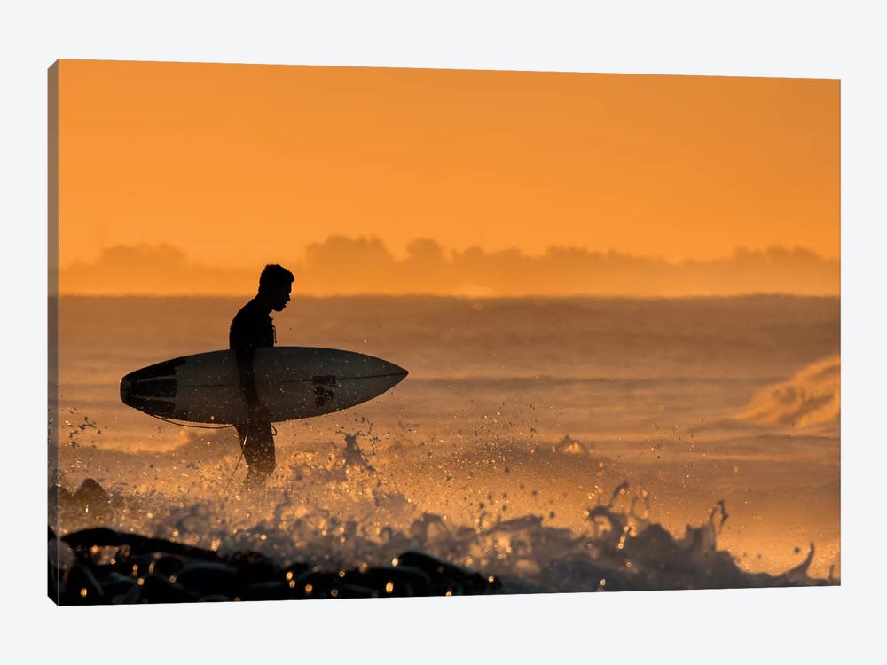 Surfer At Dawn by David Orias 1-piece Canvas Wall Art