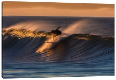 Surfer Take Off Canvas Art Print - Wave Art