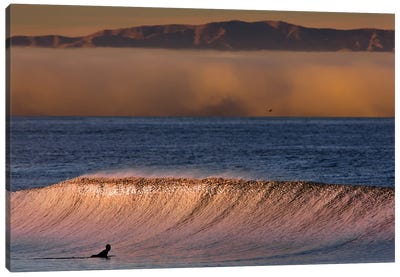 Surfer Wave and Fog Canvas Art Print - David Orias