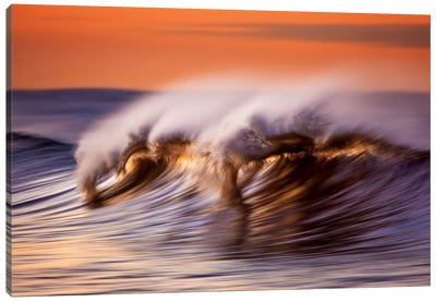 Wispey Wave At Dawn Canvas Art Print - Wave Art