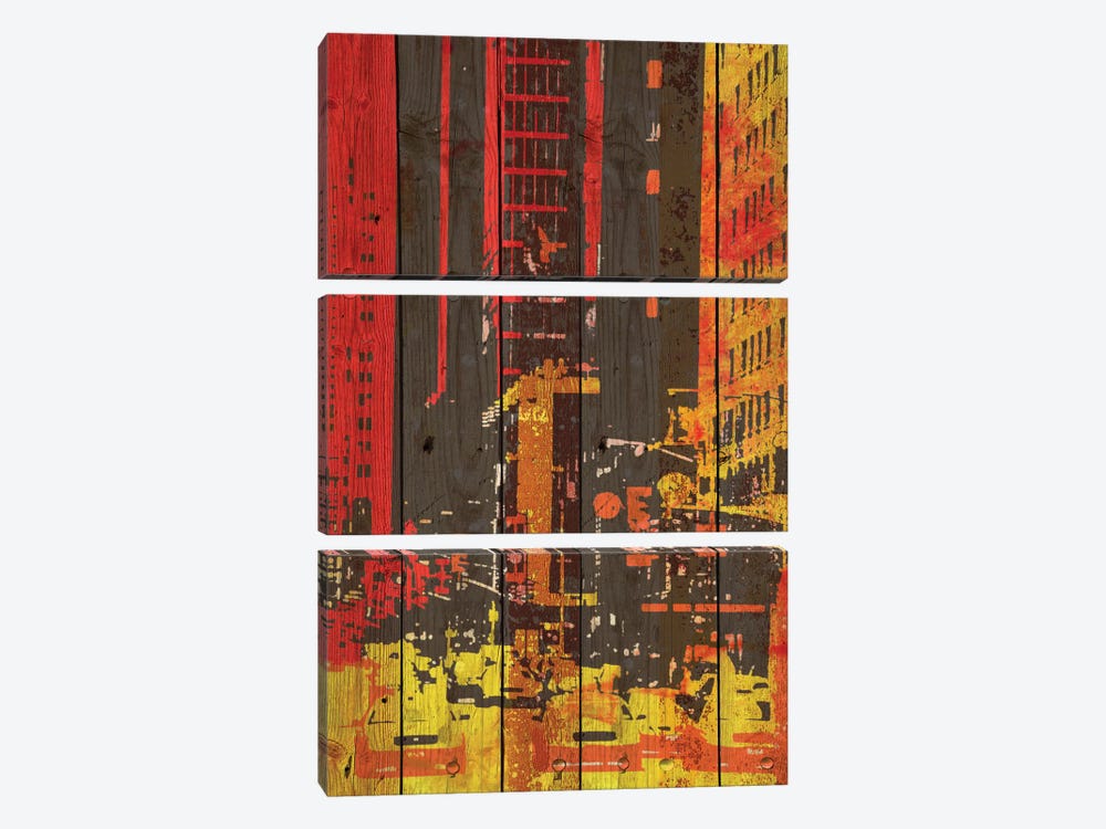 Red Building I by Irena Orlov 3-piece Canvas Art Print