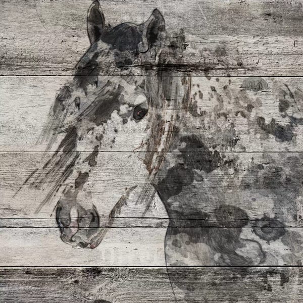 Modern Farmhouse Bedroom: Dark Grey Horse by Irena Orlov