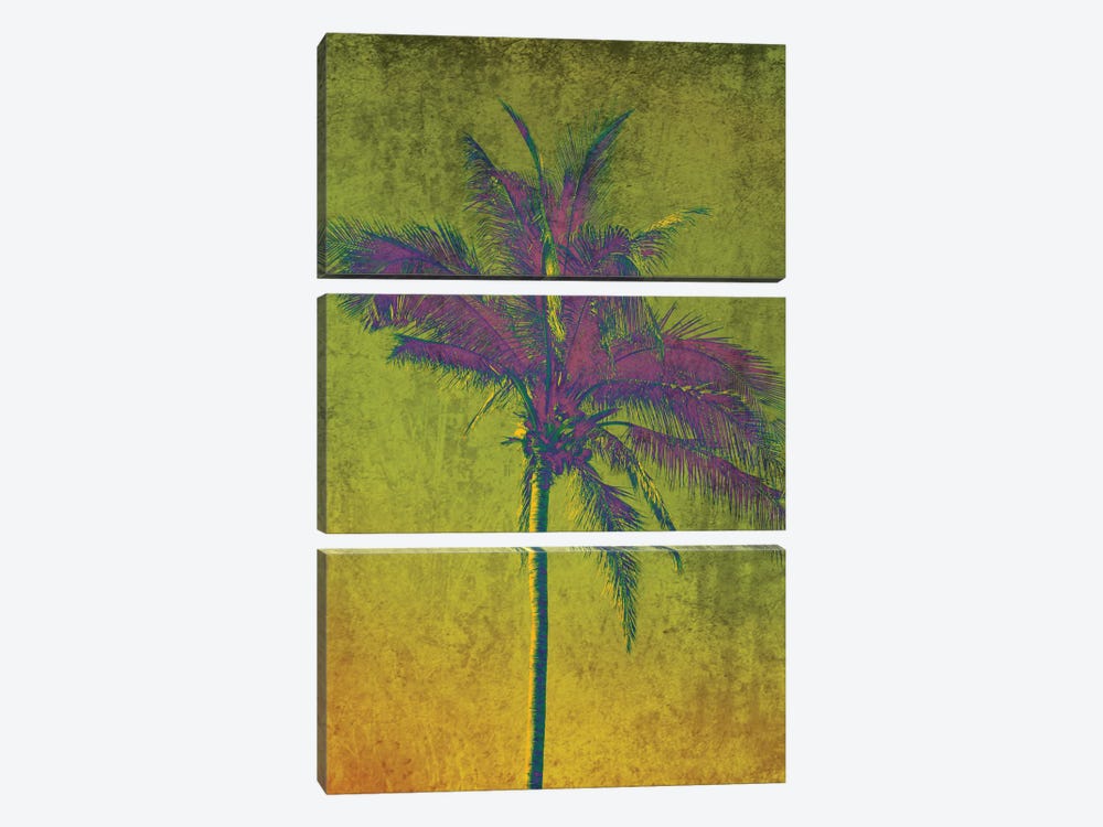 Purple Palm On Green by Irena Orlov 3-piece Canvas Print