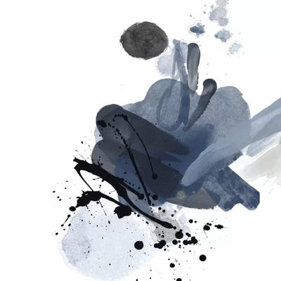 Blue & Black Splash I by Irena Orlov framed wall art