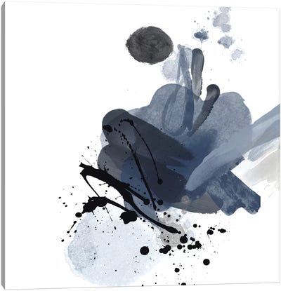 Blue & Black Splash I Canvas Art Print - Irena Orlov