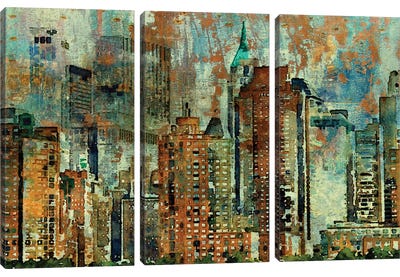 Colorful New York Canvas Art Print - 3-Piece Urban Art