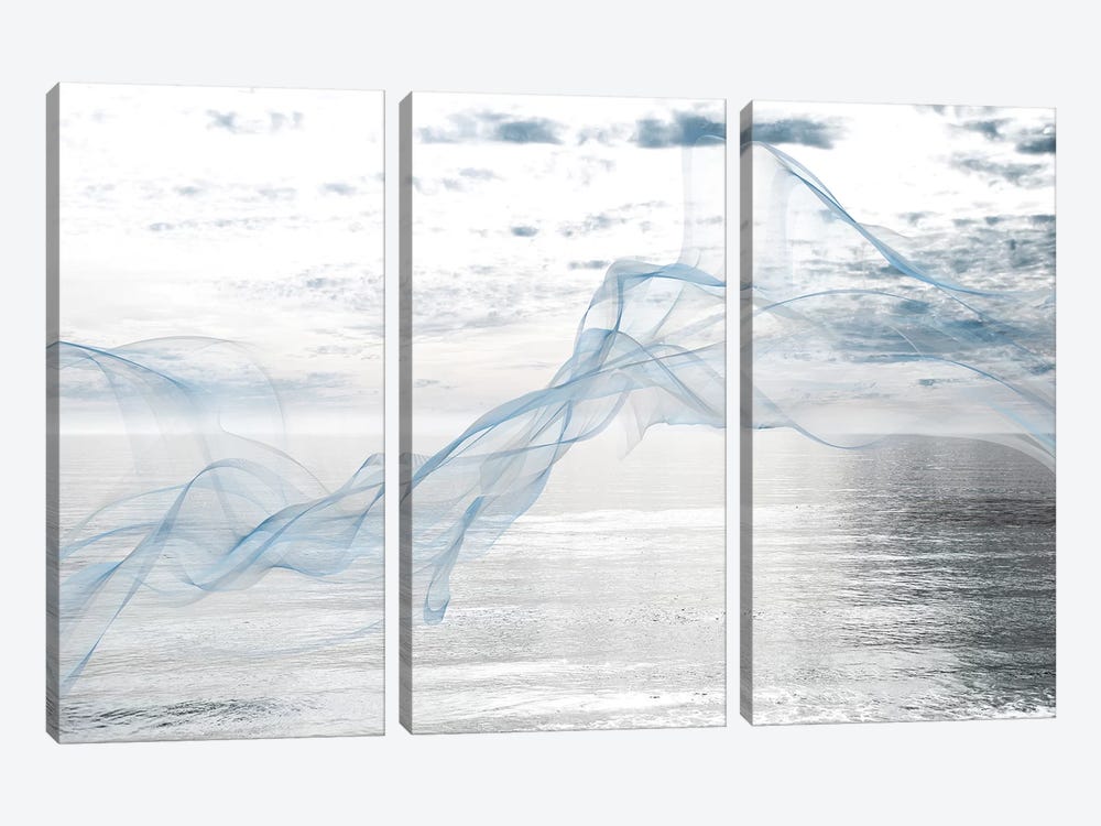Silver Ocean Breeze V by Irena Orlov 3-piece Canvas Wall Art
