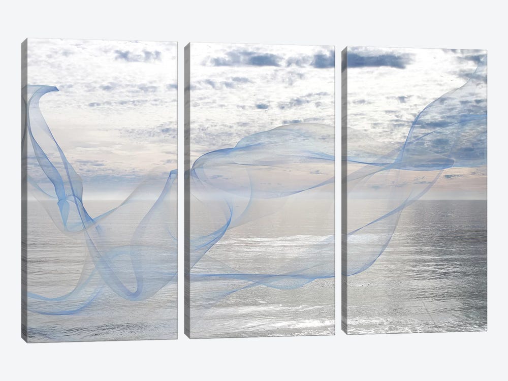 Silver Ocean Breeze 16 by Irena Orlov 3-piece Canvas Art Print