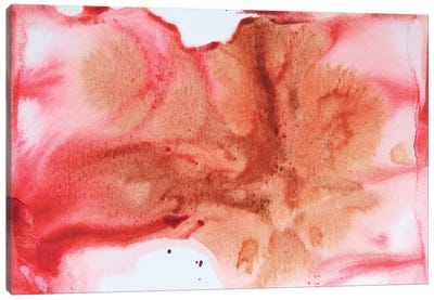 Watercolor Coastal Abstract CXXVII (Red) Canvas Art Print - Pink Art
