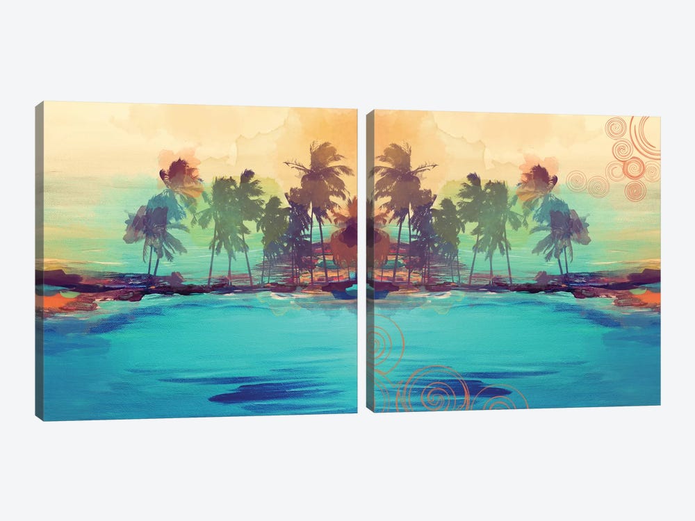 Palm Island Diptych by Irena Orlov 2-piece Canvas Wall Art
