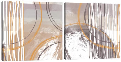 Sunset Diptych Canvas Art Print - Art Sets | Triptych & Diptych Wall Art
