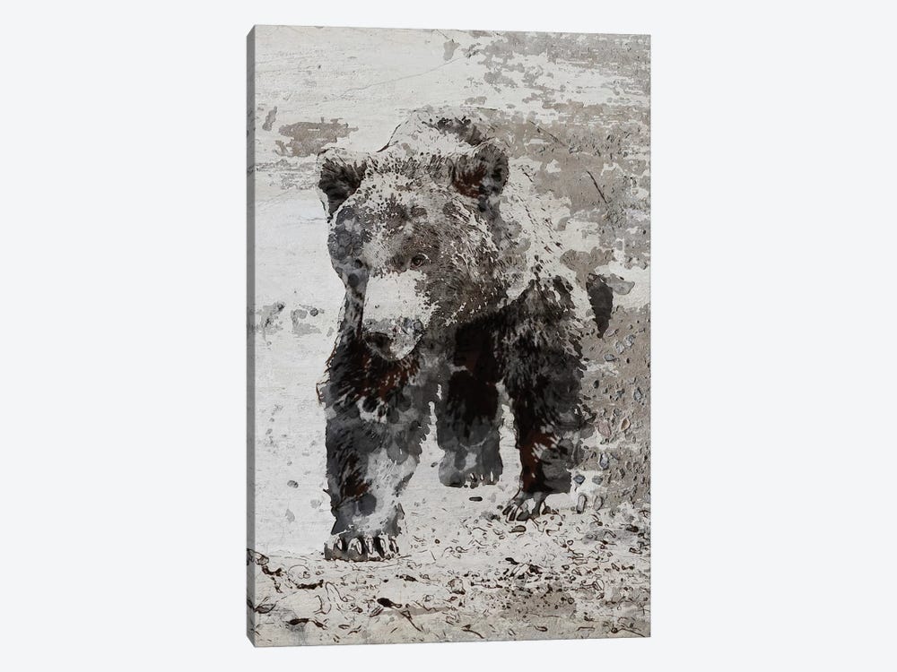 Brown Bear Walking by Irena Orlov 1-piece Canvas Art Print